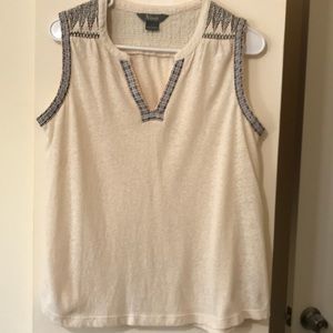 Naturals sleeveless embroidered blouse.